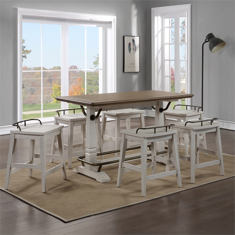 Steve Silver Pendleton 5pc Counter Dining Set in White