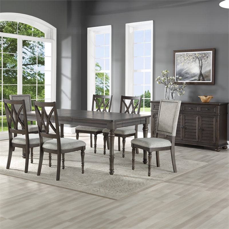 Steve Silver Linnett 7pc Dining Set in Brown