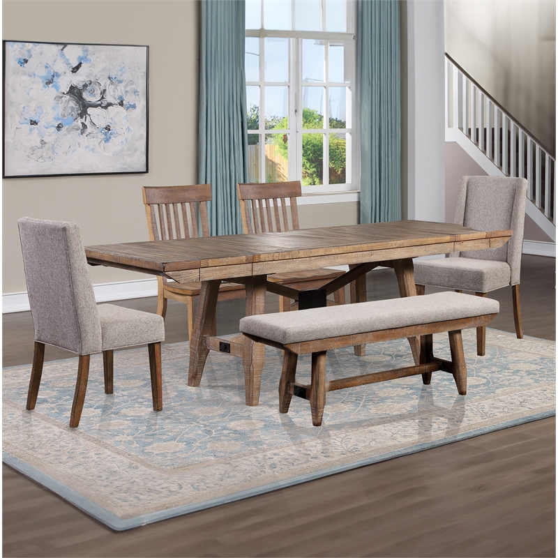 Steve Silver Riverdale 6PC Dining Set in Brown