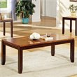 Abaco 3 Piece Cocktail Table Set in Two Tone Cherry Wood Finish