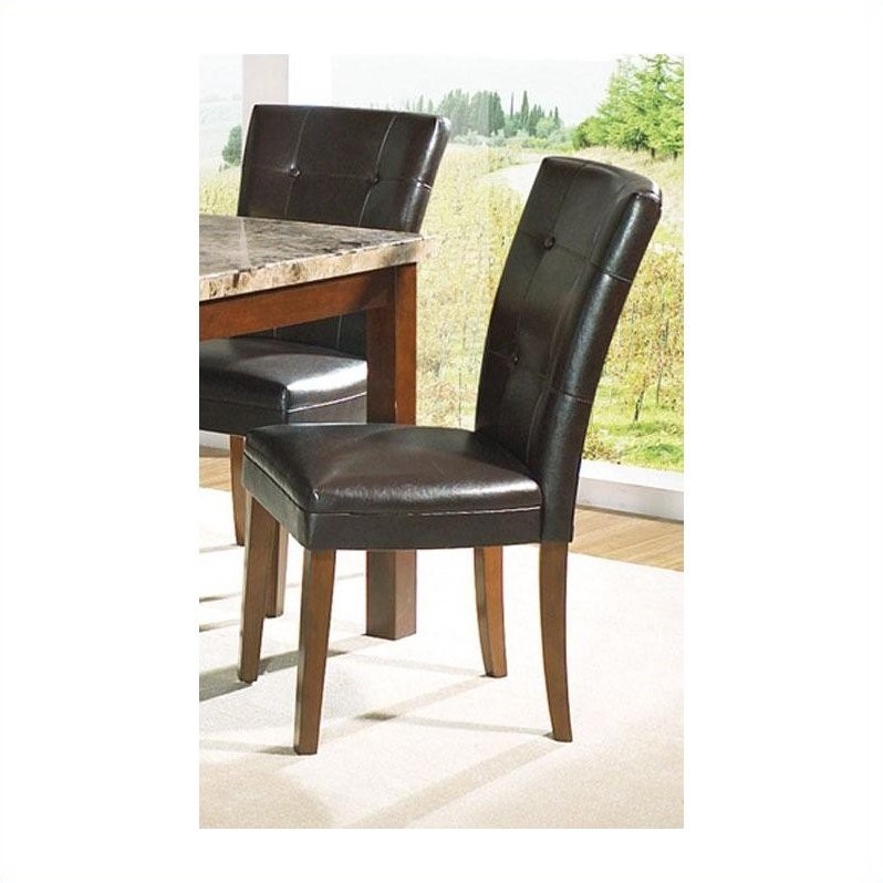 Steve Silver Company Montibello Parsons Dining Chair in Dark Brown MN450S