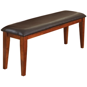 Steve Silver Solid Wood Frame and Vinyl Seat Dining Bench in Light Oak/Chocolate