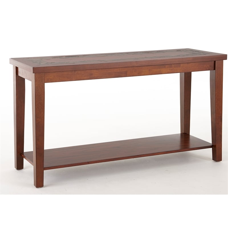 Davenport Slate inlay Sofa Table with brown cherry wood