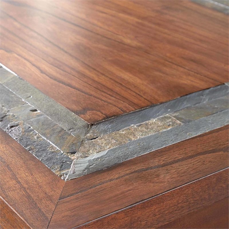 Davenport Slate inlay Sofa Table with brown cherry wood