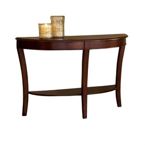 troy wooden sofa table in cherry brown finish