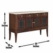 Steve Silver Company Marseille Marble Top Sideboard in Dark Cherry