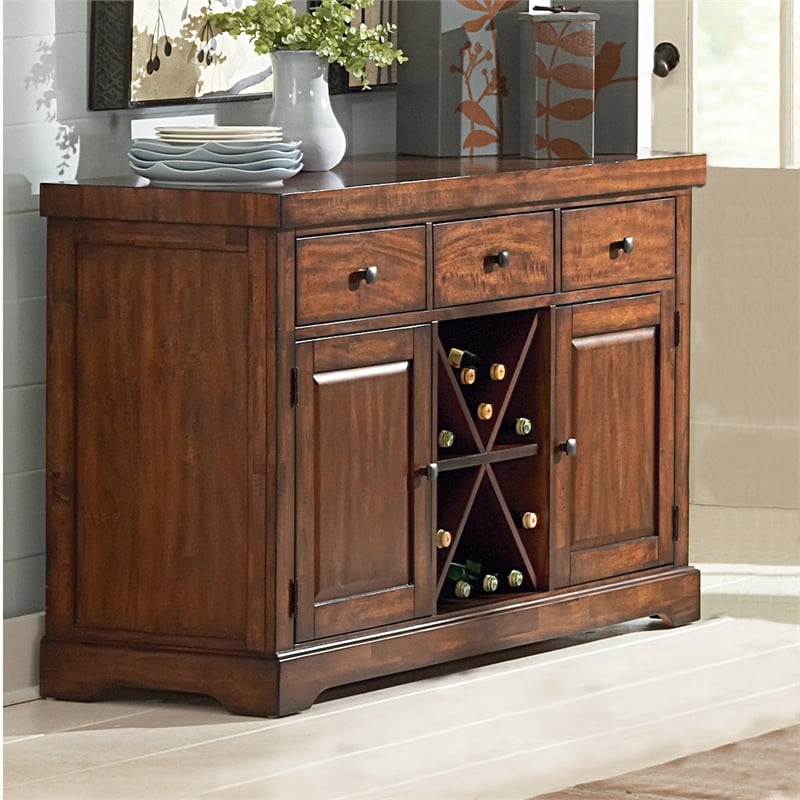 Zappa Brown Wood Removable Wine Rack Server Brown Cherry Finish
