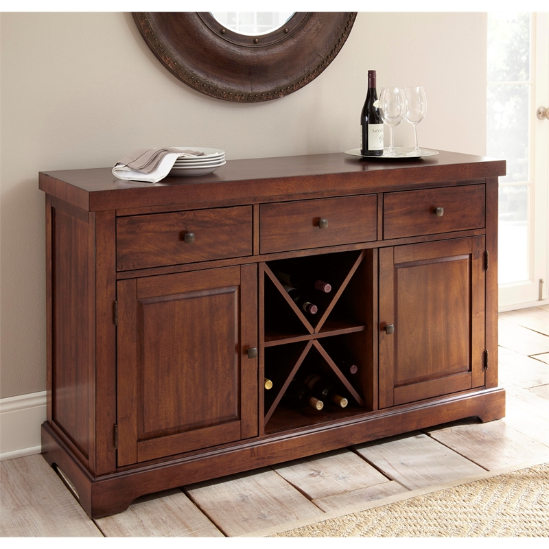 Zappa Brown Wood Removable Wine Rack Server Brown Cherry Finish