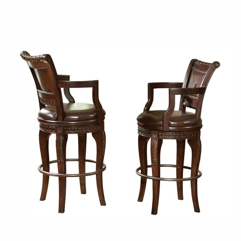 Steve Silver Company 30" Swivel Bar Stool in Cherry AY700CC