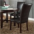 Hartford Dark Brown Leather Dining Chair in Dark Oak finish