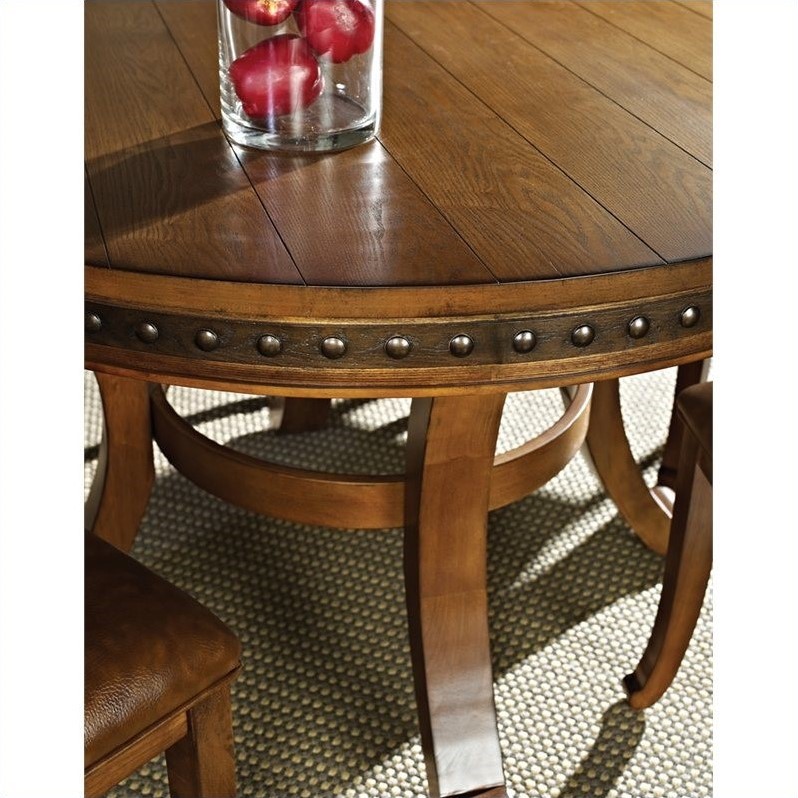 Steve Silver Company Ashbrook Round Dining Table in Oak AB480T