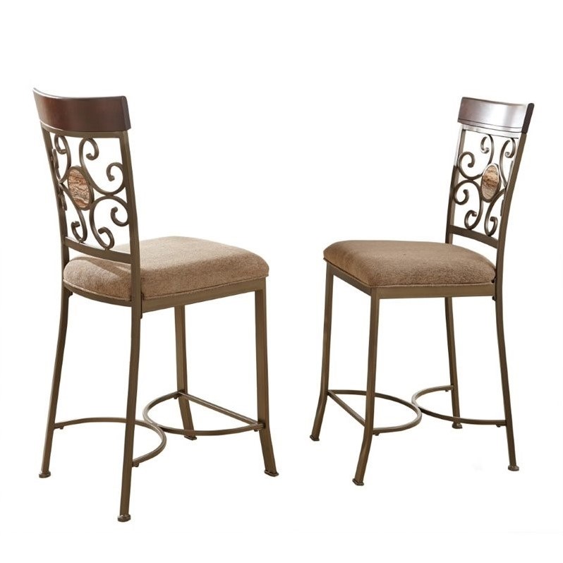 Steve Silver Thompson Counter Height Dining Chair in Metal ...