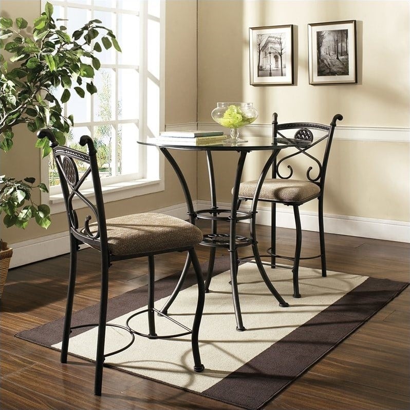 Steve Silver Brookfield Counter Height Dining Table in Dark Metal