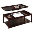 Clemson Lift Top Cocktail Table with Casters in Multi-Step Cherry
