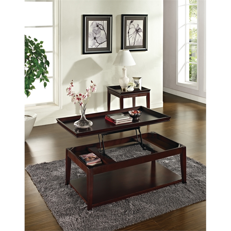 Clemson End Table in Multi-Step Merlot Cherry Finish