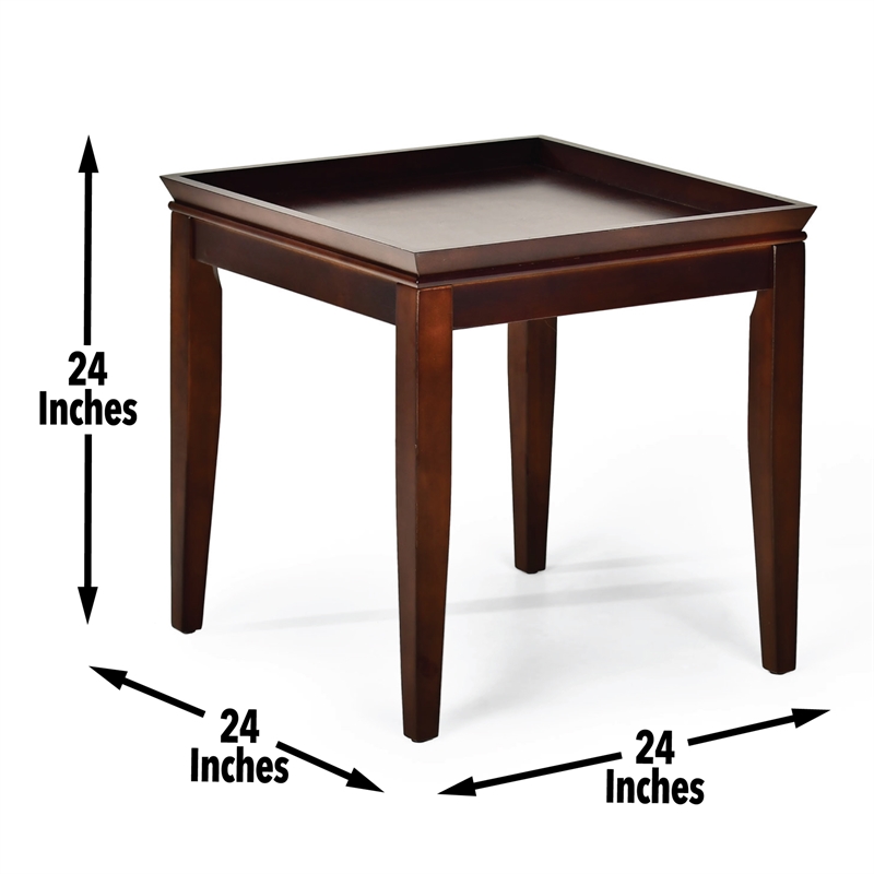 Clemson End Table in Multi-Step Merlot Cherry Finish