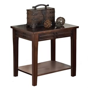 steve silver company crestline end table in distressed walnut