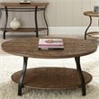 Denise Oval Cocktail Table in Light Oak Finish with Metal legs