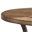 Denise Round End Table in Planked Light Oak Finish top with Metal legs