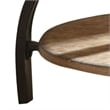 Denise Round End Table in Planked Light Oak Finish top with Metal legs