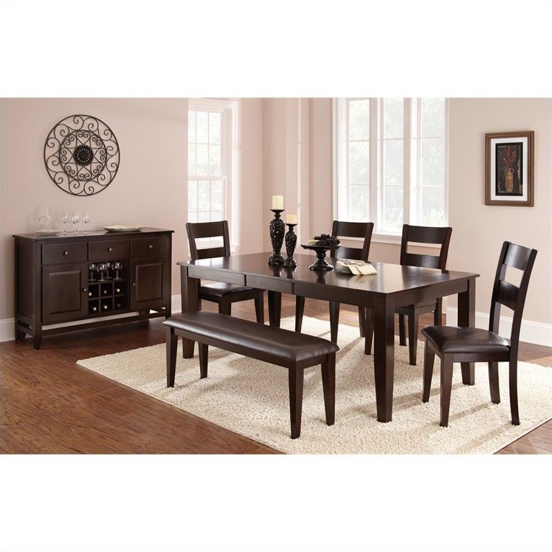 Steve Silver Company Victoria 6 Piece Rectangular Dining Table Set In Espresso