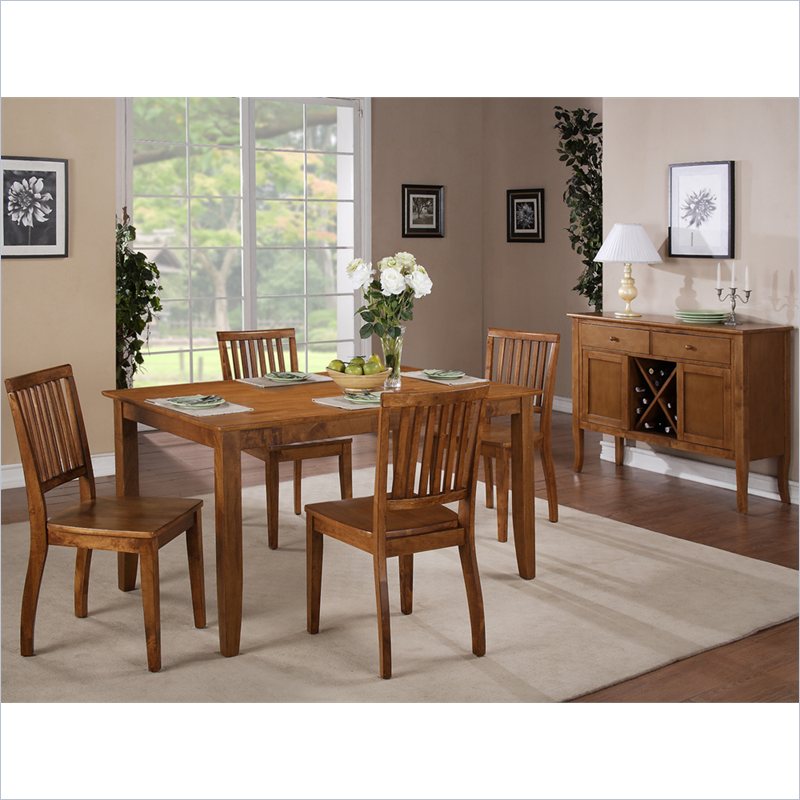 Lakewood 5 Piece Dining Table Set in Rich Oak LK400T5pcPKG