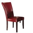 Hartford Parsons Chair in Red Leather with Dark Oak legs