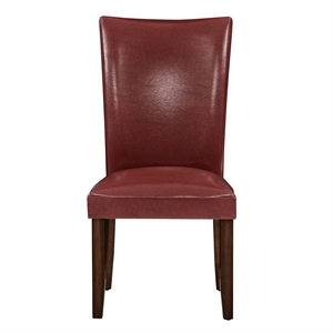 Hartford Parsons Chair in Red Leather with Dark Oak legs