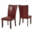 Hartford Parsons Chair in Red Leather with Dark Oak legs
