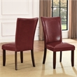 Hartford Parsons Chair in Red Leather with Dark Oak legs