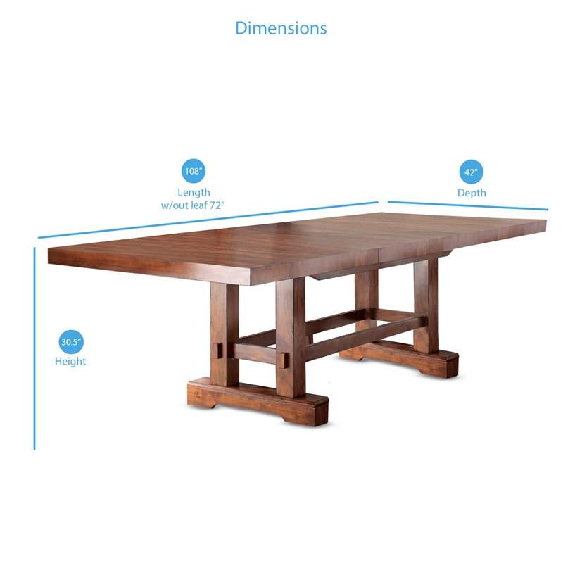 Zappa Dining Table With Two 18 Leaves, Wheaton Trestle Base Console Table Threshold