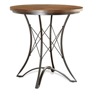 adele round counter height dining table in birch with brown finish