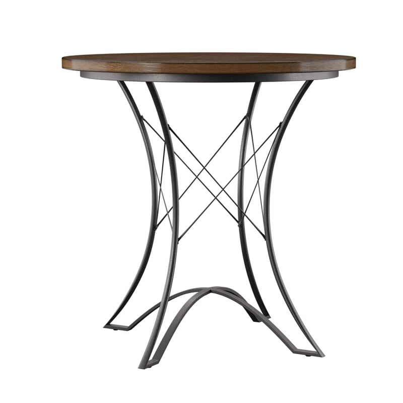 Adele Round Counter Height Dining Table in Birch with Brown Finish
