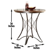 Adele Round Counter Height Dining Table in Birch with Brown Finish