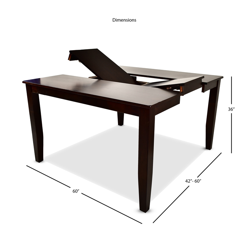 Crosspointe Wooden Counter Height Dining Table in Dark Espresso Cherry