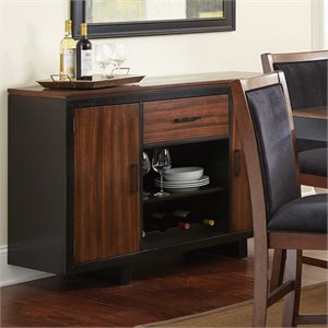 Steve Silver Julian Wine Rack Server in Black