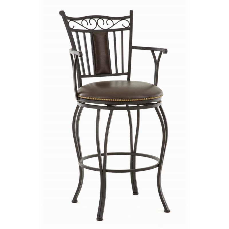 Steve Silver Barbara 30 Leather Swivel Bar Stool With Armrest Steve Silver Barbara 30
