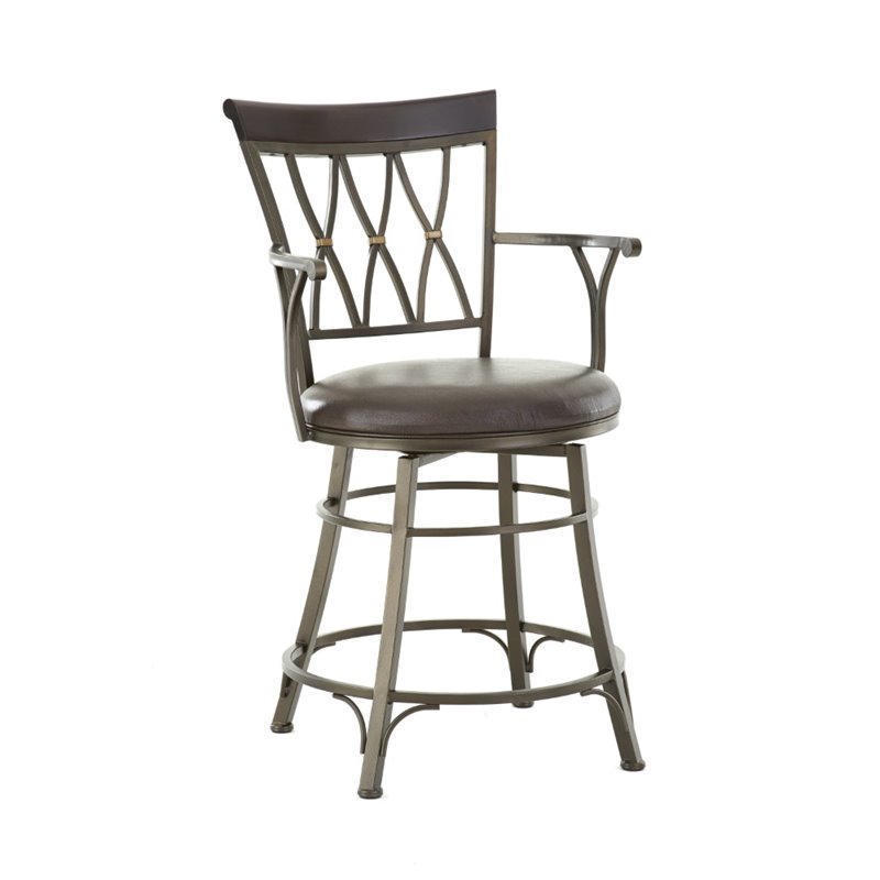 Steve Silver Bali Leather 24 Swivel Counter Stool With Armrest Steve Silver Bali Leather 24