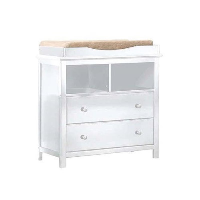 Sorelle Yorkshire 2 Drawer Changing Table with Galley Rail in White ... Sorelle Yorkshire 2 Drawer Changing Table with Galley Rail in White ...