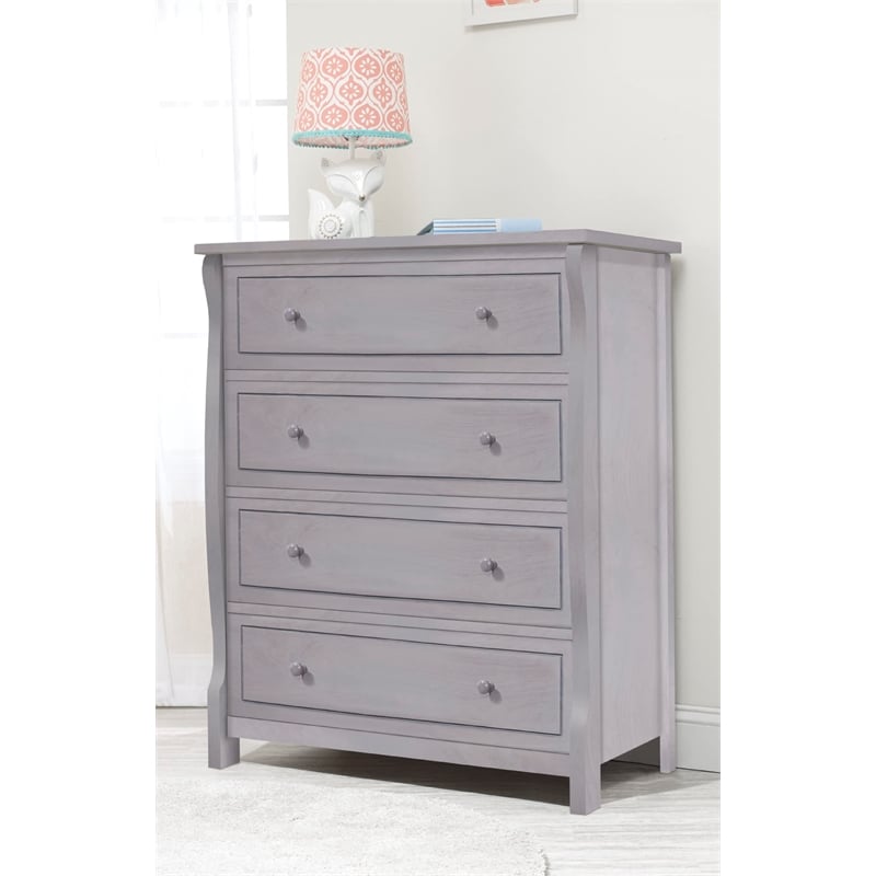 Sorelle Princeton Elite 4 Drawer Dresser in Weathered Gray