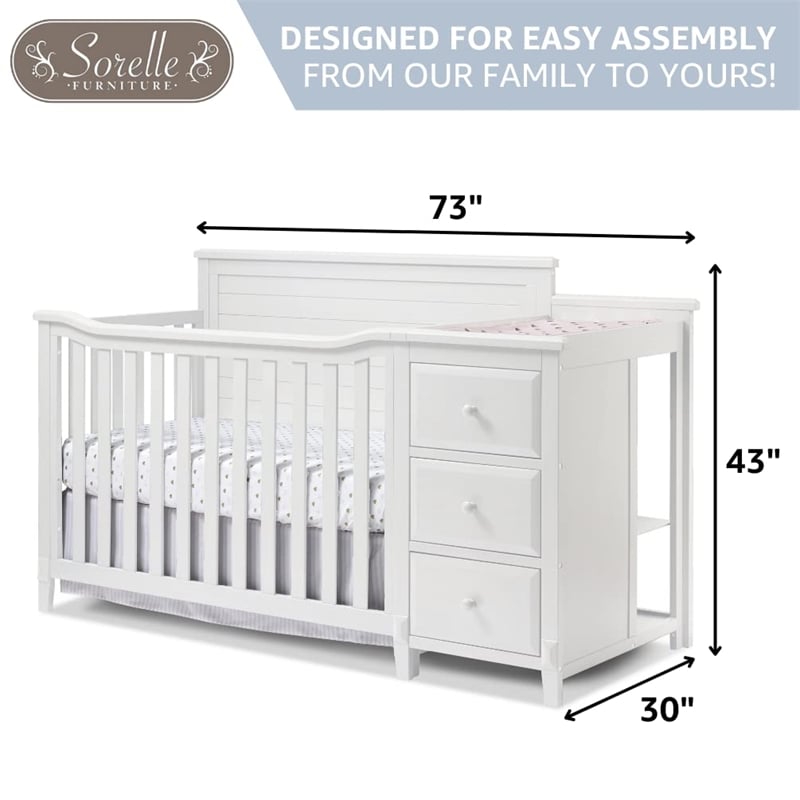 Sorelle Berkley Crib and Changer Panel Crib in Weathered Gray
