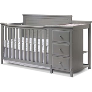 sorelle berkley crib and changer panel crib in weathered gray