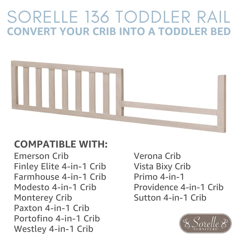 Sorelle 136 Toddler Rail in Heritage Gray