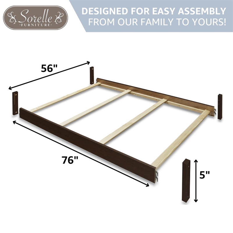 Sorelle 224 Full Size Rail in Weathered Gray