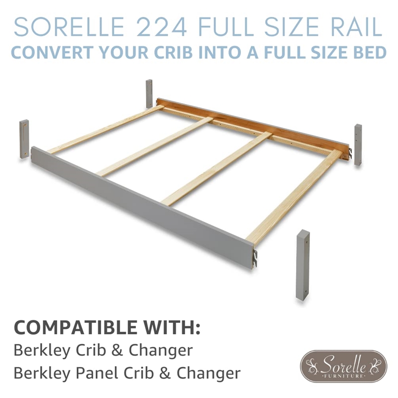 Sorelle 224 Full Size Rail in Weathered Gray