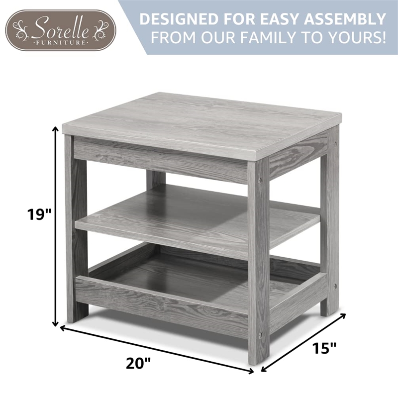 Sorelle Sierra Nightstand in Panel Gray