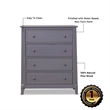 Sorelle Berkley 4 Drawer Chest in Weathered Gray