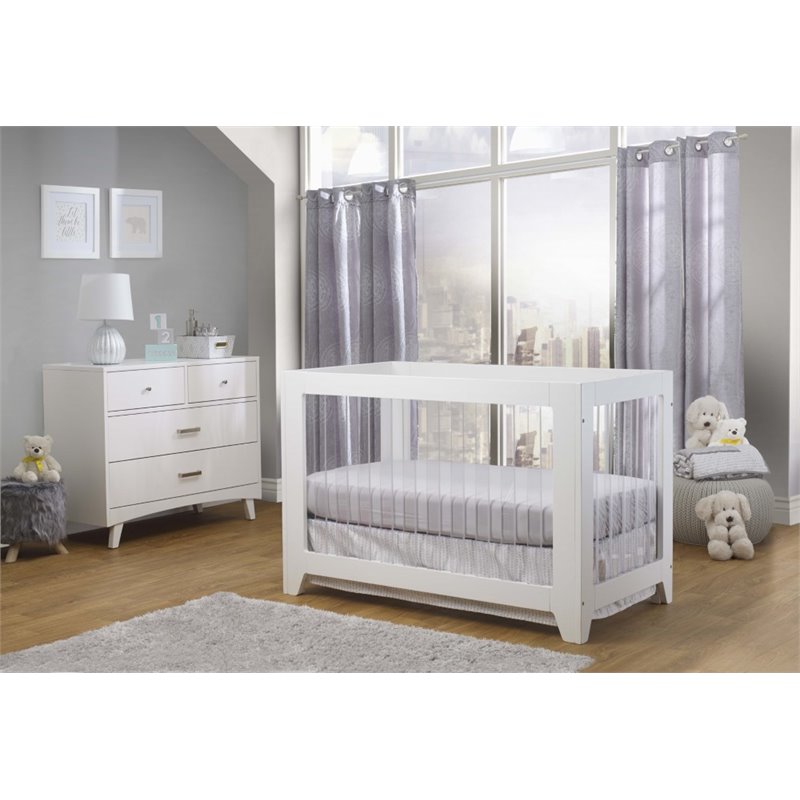 Sorelle Soho Acrylic Crib in White