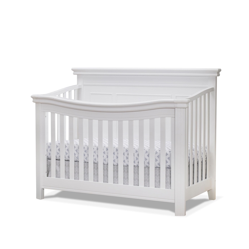 Sorelle Finley Lux Flat Top Wooden Convertible Crib in White