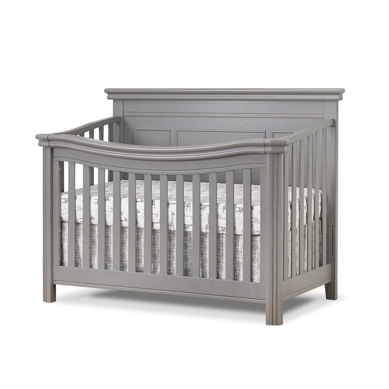 Sorelle Finley Lux Flat Top Wooden Convertible Crib in Weathered Gray